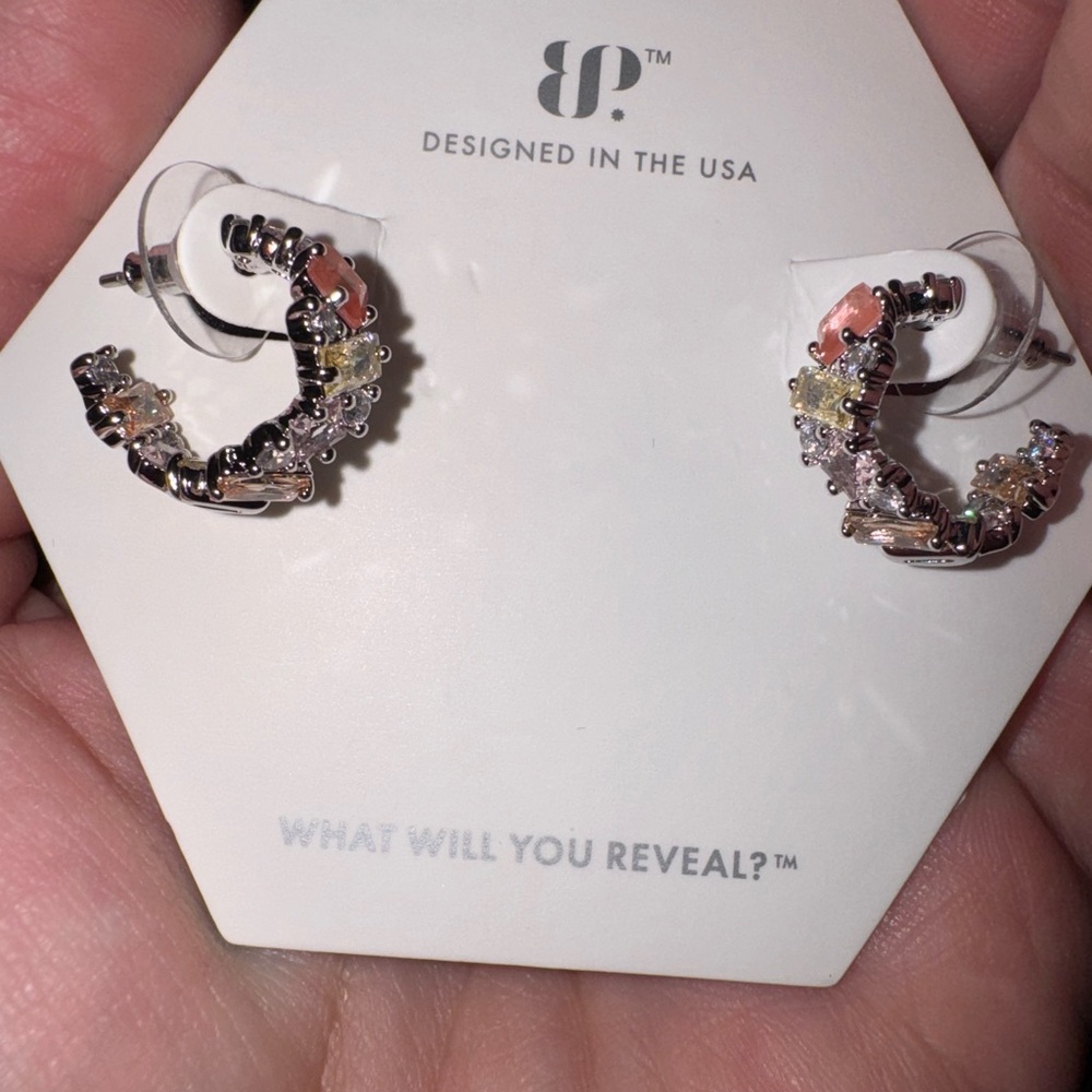 Bomb Party “Scatter Me in Gems” Multicolor Hoop Earrings